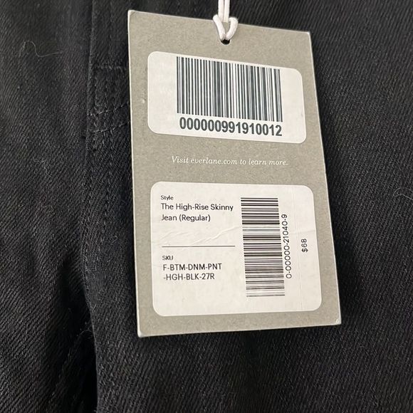 Everlane Women's Black The High-Rise Skinny Jeans NWT Size 27 - Picture 4 of 7